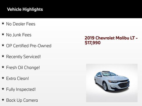 Used 2019 Chevrolet Malibu LT w/ Leather Package FWD image 52
