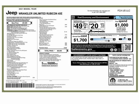 Used 2021 Jeep Wrangler Unlimited Rubicon 4xe w/ Steel Bumper Group image 2