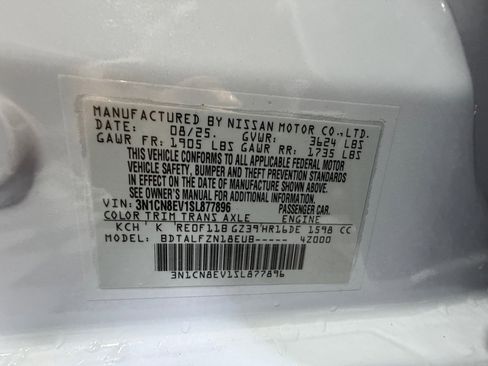 Certified 2025 Nissan Versa SV w/ Trunk Package FWD image 25