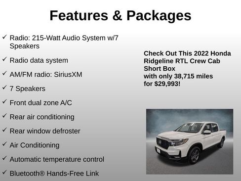Certified 2022 Honda Ridgeline RTL image 8