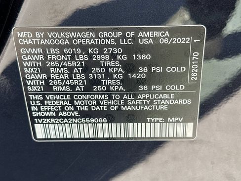 Used 2022 Volkswagen Atlas SE w/ Panoramic Sunroof Package AWD/4WD image 30