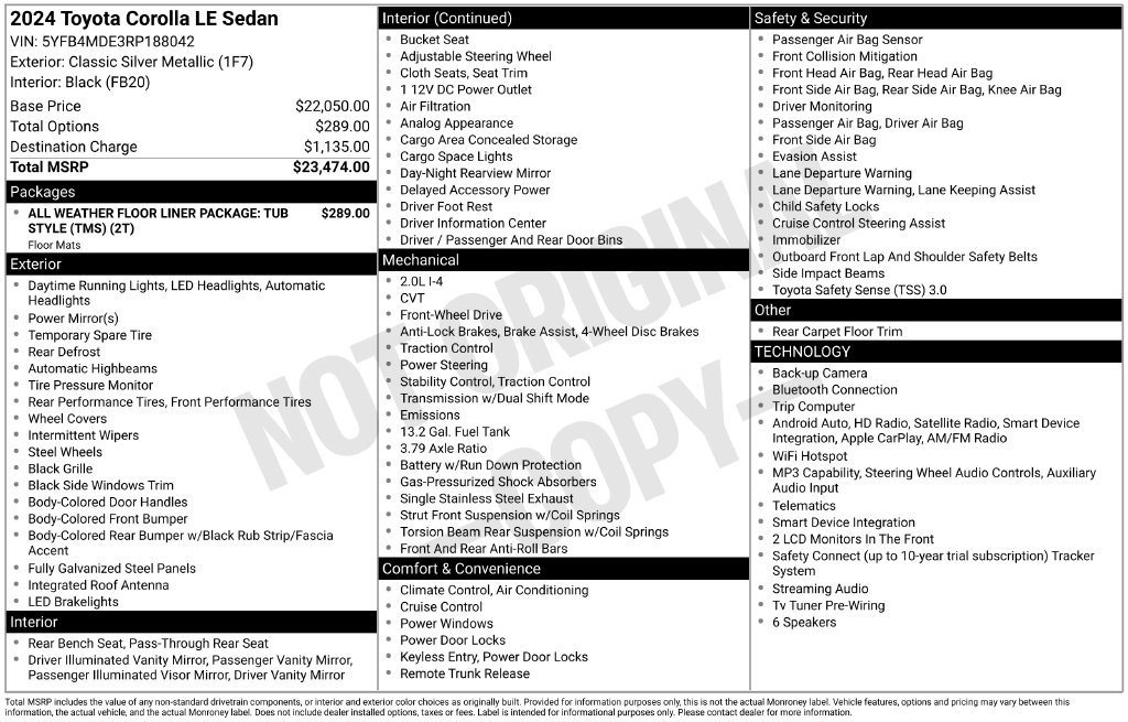 Certified 2024 Toyota Corolla LE FWD image 50