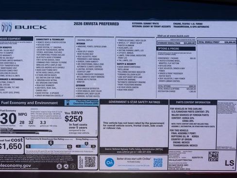New 2026 Buick Envista Preferred w/ Convenience I Package image 27