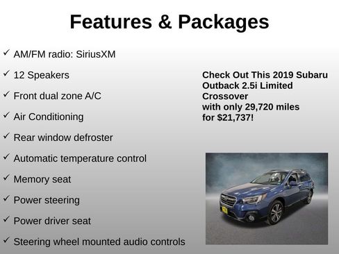 Used 2019 Subaru Outback 2.5i Limited AWD/4WD image 13
