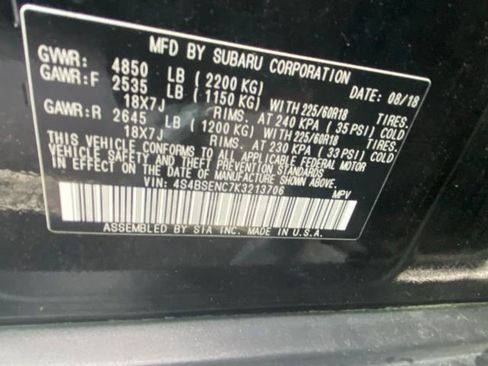Used 2019 Subaru Outback 3.6R Limited w/ Popular Package #2 AWD/4WD image 7