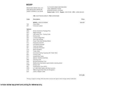 Used 2020 Mercedes-Benz GLS 580 4MATIC image 3