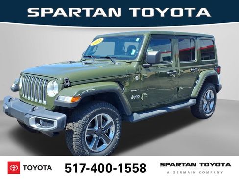 Used 2021 Jeep Wrangler Unlimited Sahara w/ Uconnect 4C Nav & Sound Group AWD/4WD image 1
