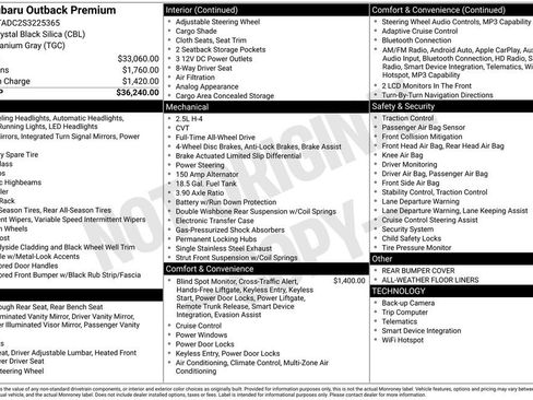 Certified 2025 Subaru Outback Premium image 6