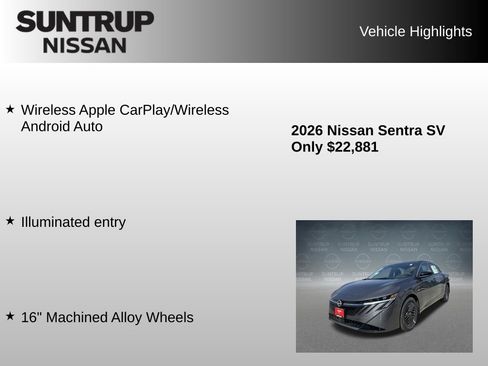 Used 2026 Nissan Sentra SV w/ Floor Mat Package FWD image 33
