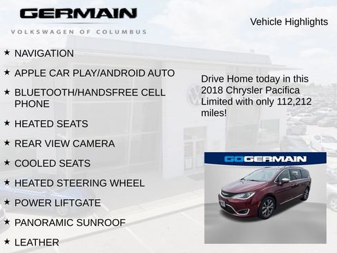 Used 2018 Chrysler Pacifica Limited w/ Tire & Wheel Group FWD image 6
