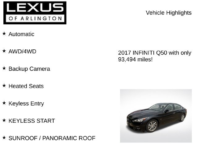 Used 2017 INFINITI Q50 3.0t Premium w/ 3.0T Premium Plus Package AWD/4WD image 8