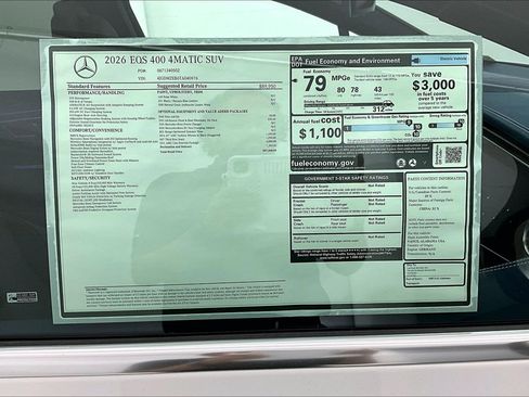 New 2026 Mercedes-Benz EQS 400 4MATIC SUV image 16
