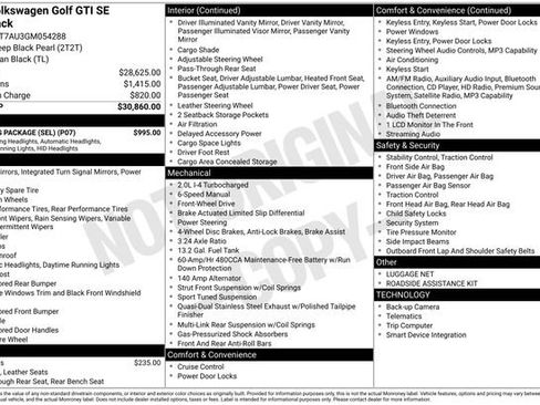 Used 2016 Volkswagen GTI SE w/ Lighting Package (SEL) FWD image 3
