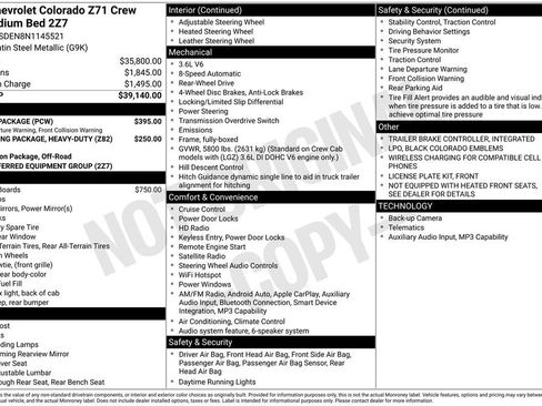 Used 2022 Chevrolet Colorado Z71 w/ Safety Package RWD image 5