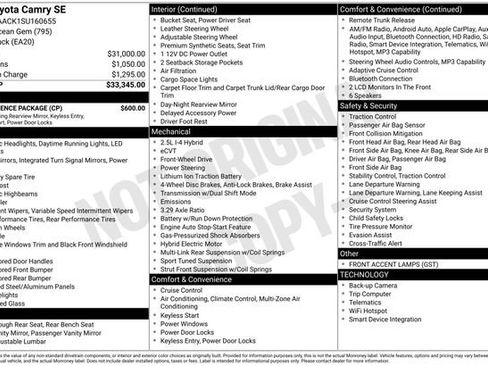 Used 2025 Toyota Camry SE w/ Convenience Package FWD image 4