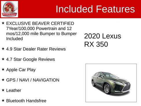 Used 2020 Lexus RX 350 AWD w/ Luxury Package image 4