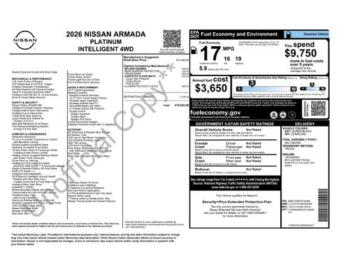 New 2026 Nissan Armada Platinum AWD/4WD image 38