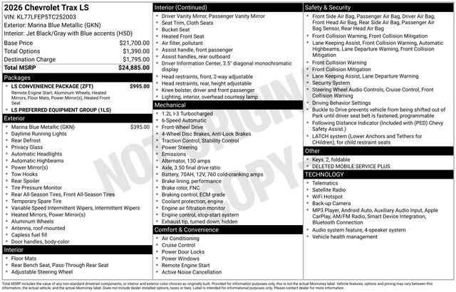 New 2026 Chevrolet Trax LS w/ LS Convenience Package FWD image 32
