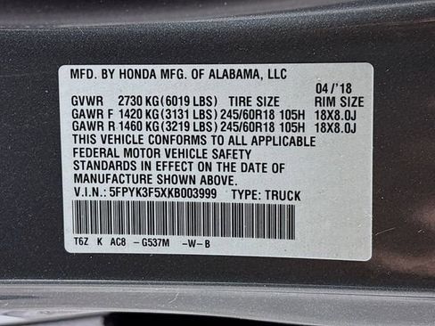 Used 2019 Honda Ridgeline RTL image 33