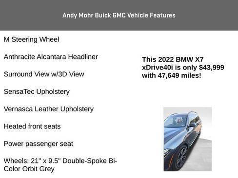 Used 2022 BMW X7 xDrive40i w/ M Sport Package AWD/4WD image 17