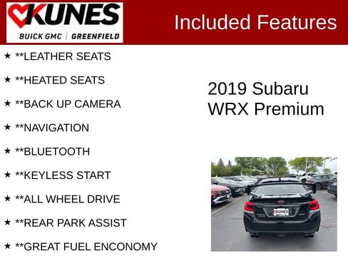 Used 2019 Subaru WRX Premium w/ Performance Package AWD/4WD image 2