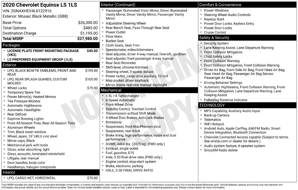 Used 2020 Chevrolet Equinox LS FWD image 24