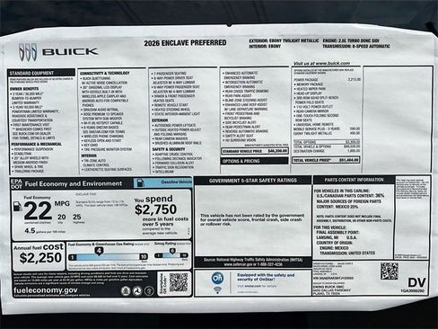 New 2026 Buick Enclave Preferred w/ Power Package image 21