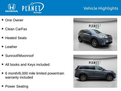 Used 2018 Toyota Highlander XLE w/ Carpet Mat Package (TMS) AWD/4WD image 4
