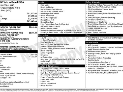 New 2026 GMC Yukon Denali w/ Sun & Power Step Package AWD/4WD image 5