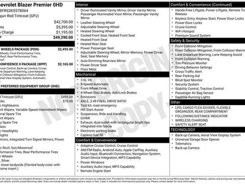 Used 2019 Chevrolet Blazer Premier w/ Sun and Wheels Package FWD image 7