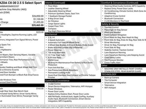 Certified 2025 MAZDA CX-30 AWD 2.5 S w/ Select Sport Pkg image 13