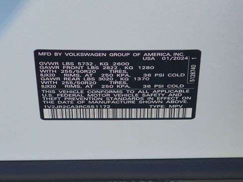 Used 2024 Volkswagen Atlas SE w/ Panoramic Sunroof Package FWD image 41