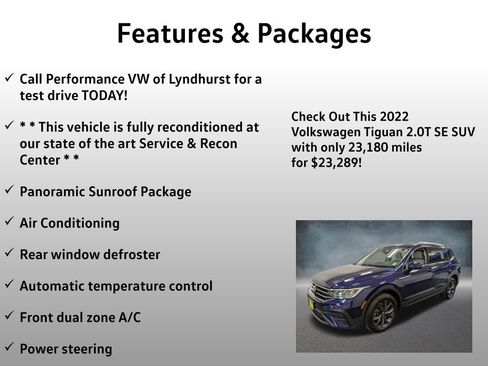 Used 2022 Volkswagen Tiguan SE w/ Panoramic Sunroof Package AWD/4WD image 4