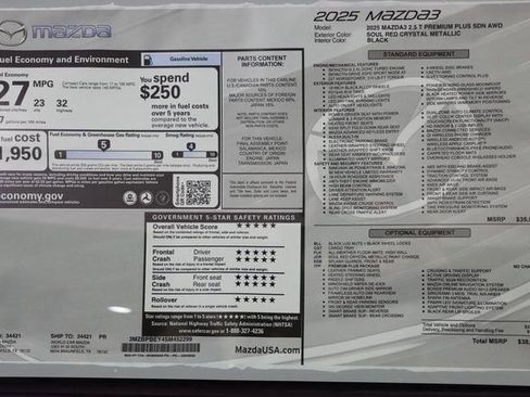 New 2025 MAZDA MAZDA3 2.5 Turbo Premium Plus Package image 47
