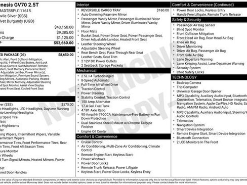 Used 2023 Genesis GV70 2.5T w/ Advanced Package AWD/4WD image 2