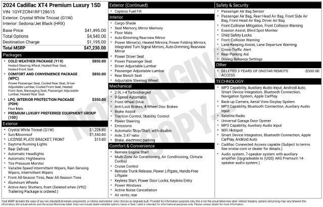 Certified 2024 Cadillac XT4 Premium Luxury FWD image 34
