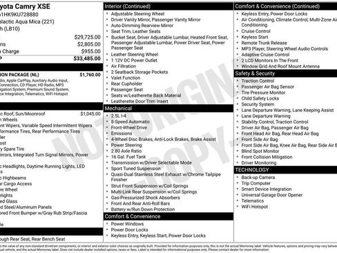 Used 2019 Toyota Camry XSE w/ Navigation Package image 4