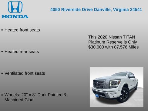 Used 2020 Nissan Titan Platinum Reserve w/ Protection Package 2 image 17