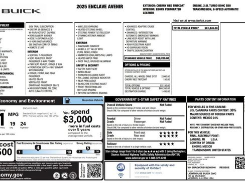 Used 2025 Buick Enclave Avenir AWD/4WD image 38