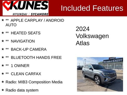Used 2024 Volkswagen Atlas SE FWD image 2
