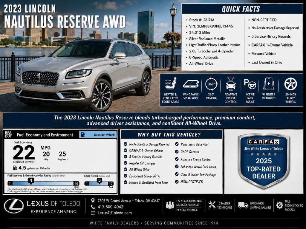 Used 2023 Lincoln Nautilus Reserve w/ Equipment Group 201A AWD/4WD image 3