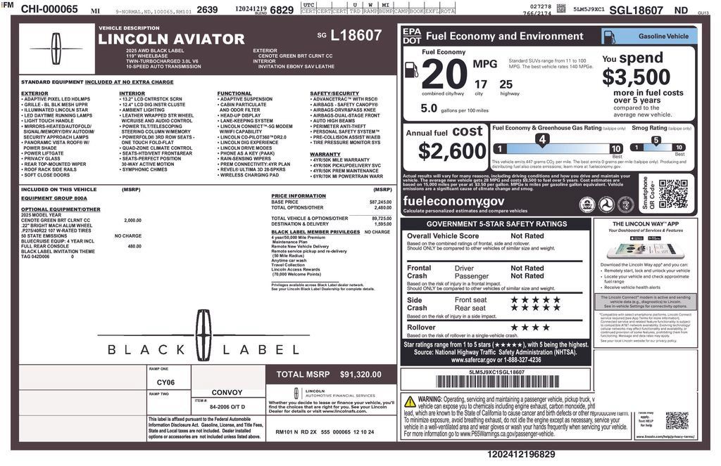 Used 2025 Lincoln Aviator Black Label AWD/4WD image 28
