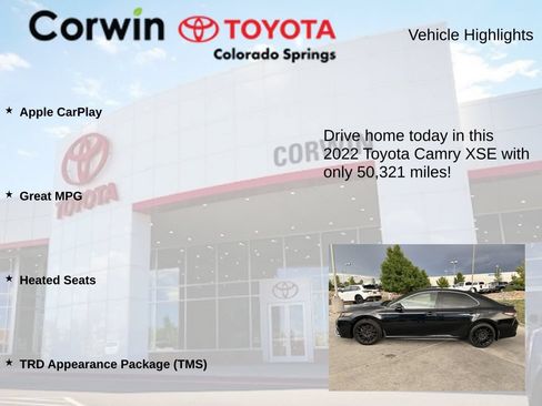 Used 2022 Toyota Camry XSE w/ TRD Appearance Package (TMS) FWD image 6