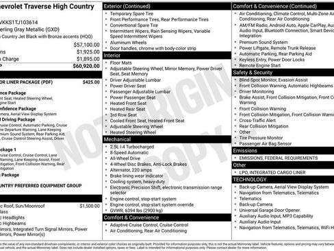 New 2026 Chevrolet Traverse High Country w/ LPO, Floor Liner Package image 4
