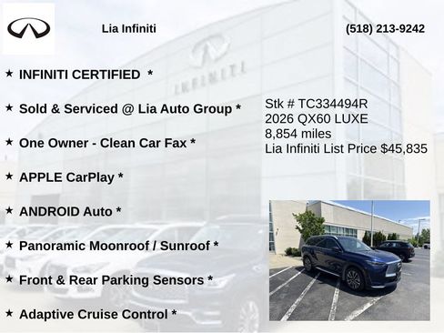 Certified 2026 INFINITI QX60 Luxe w/ Cargo Package AWD/4WD image 10