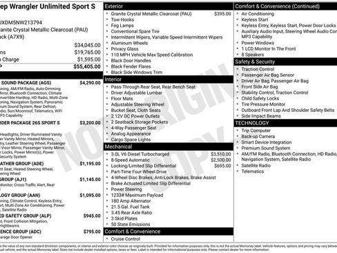 Used 2022 Jeep Wrangler Unlimited Sport w/ Sun And Sound Package image 2