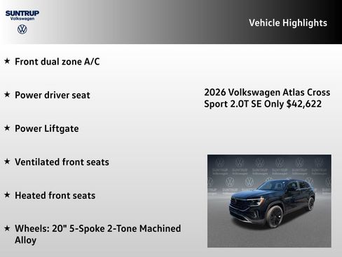 New 2026 Volkswagen Atlas Cross Sport SE AWD/4WD image 7