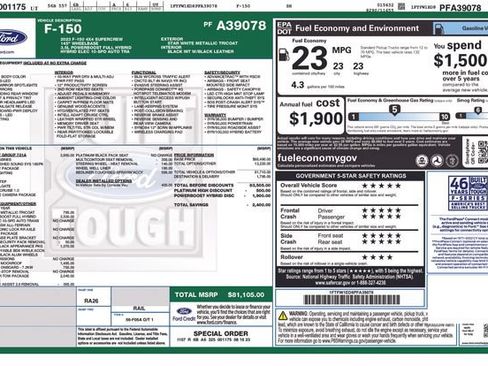 Used 2023 Ford F150 Platinum w/ Equipment Group 701A High AWD/4WD image 5