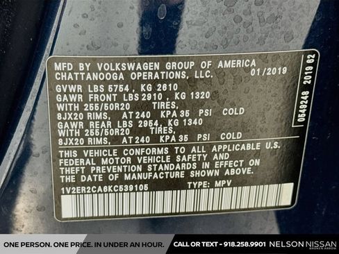 Used 2019 Volkswagen Atlas SEL FWD image 34