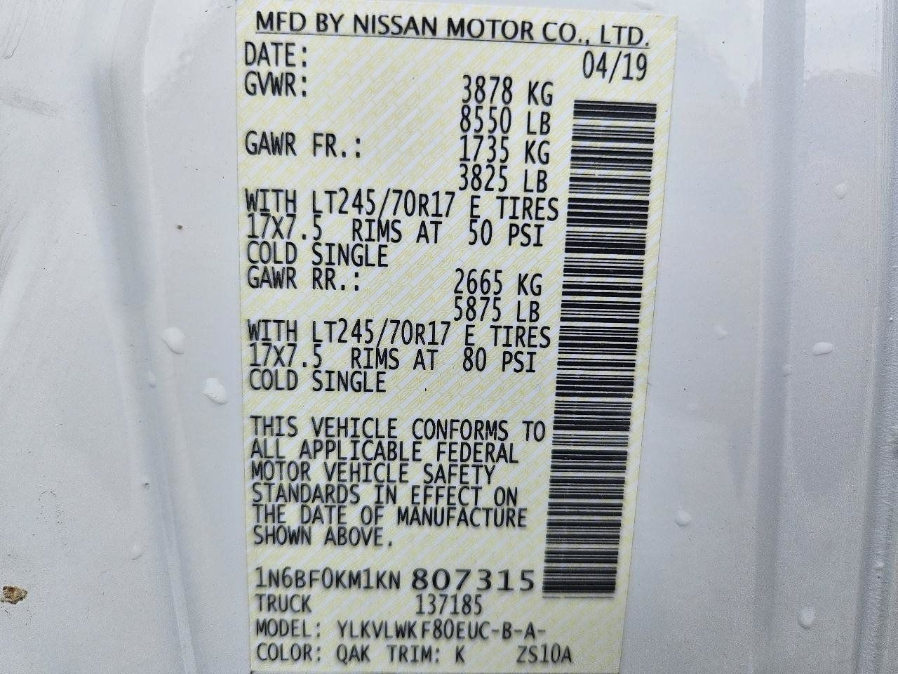 Used 2019 Nissan NV 1500 S RWD image 47
